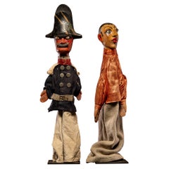 Collection of  two 19th C French Glove Puppets in original condition.