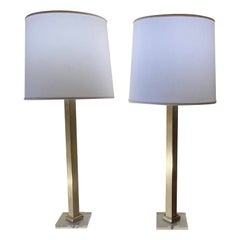 Pair Of Solid Brass Table Lamps