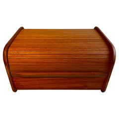 Teak Storage Box with Tambour Door