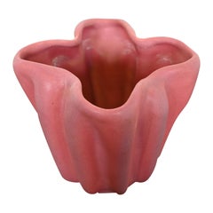 Van Briggle Arts & Crafts Handkerchief Form Pink Glazed Ceramic Vase