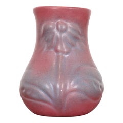Van Briggle Arts & Crafts Pink Lavender Glazed Ceramic Vase With Floral Motif