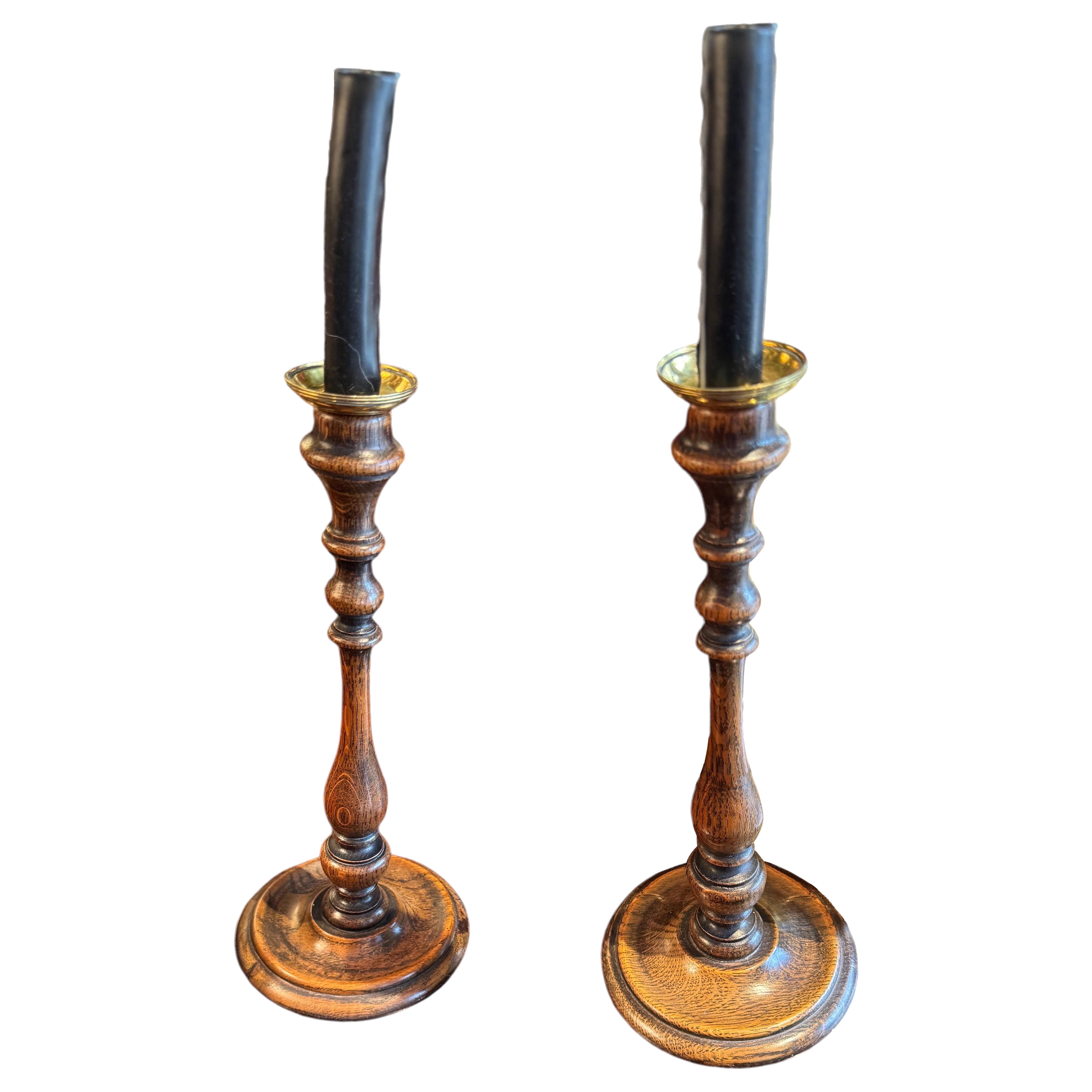 A Pair of Turned Candlesticks
