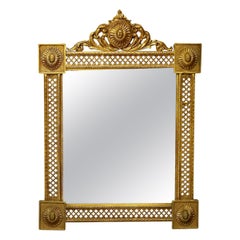 Antique Caldwell & Co. Classical Gilt Bronze Reticulated Wall Mirror C1900
