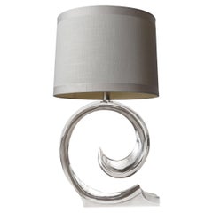 Seltene verchromte Pierre Cardin-Tischlampe von Erwin Lambeth
