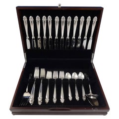 Canterbury Bell by Lunt Sterling Silver Flatware Set for 12 Service 51 Pieces
