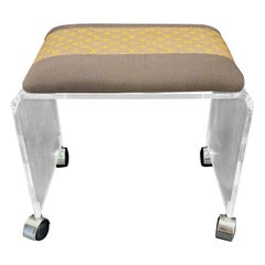 MCM Banc Tabouret Lucite tapissé de tissu Louis Vuitton Monogram