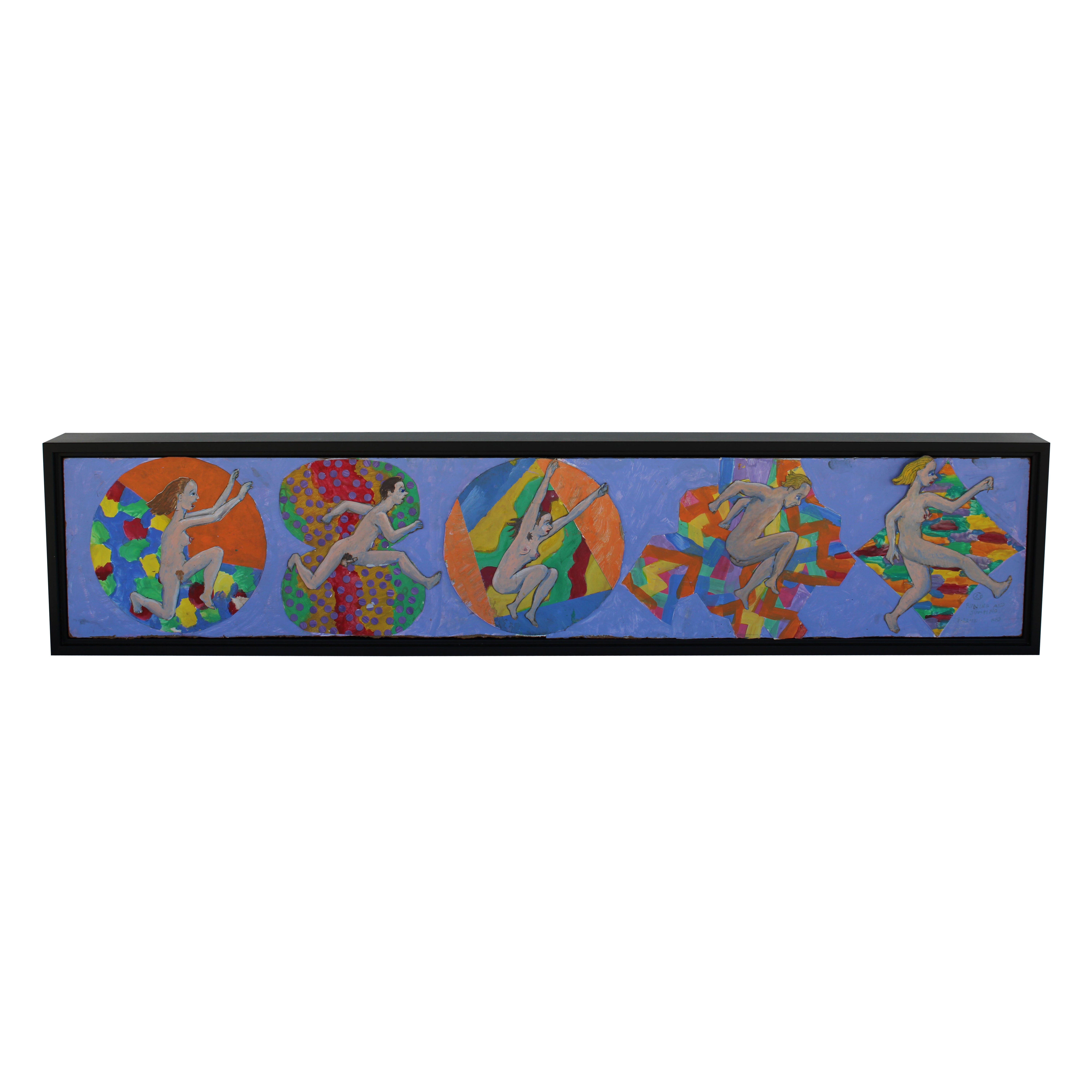 Pintura de Arte Outsider titulada Correr y Saltar, 9-22-12 RRD en venta