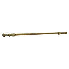 Long Brass Curtain Pole with Curtain Rings  The pole is in good used condition