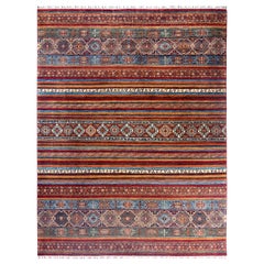 Tapis de laine rouge de Bohème noué à la main 8' 0" x 10' 4"