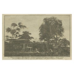 Antique A View of the Ewharrano Eatua, or House of God, in Huahine from Cook's Voyages