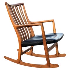 A rare Hans J. Wegner armchair Rocker in solid oak from the 1940s.