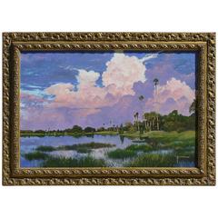 kent sullivan artist Used Painting of Myakka Lake Florida by Kent Sullivan