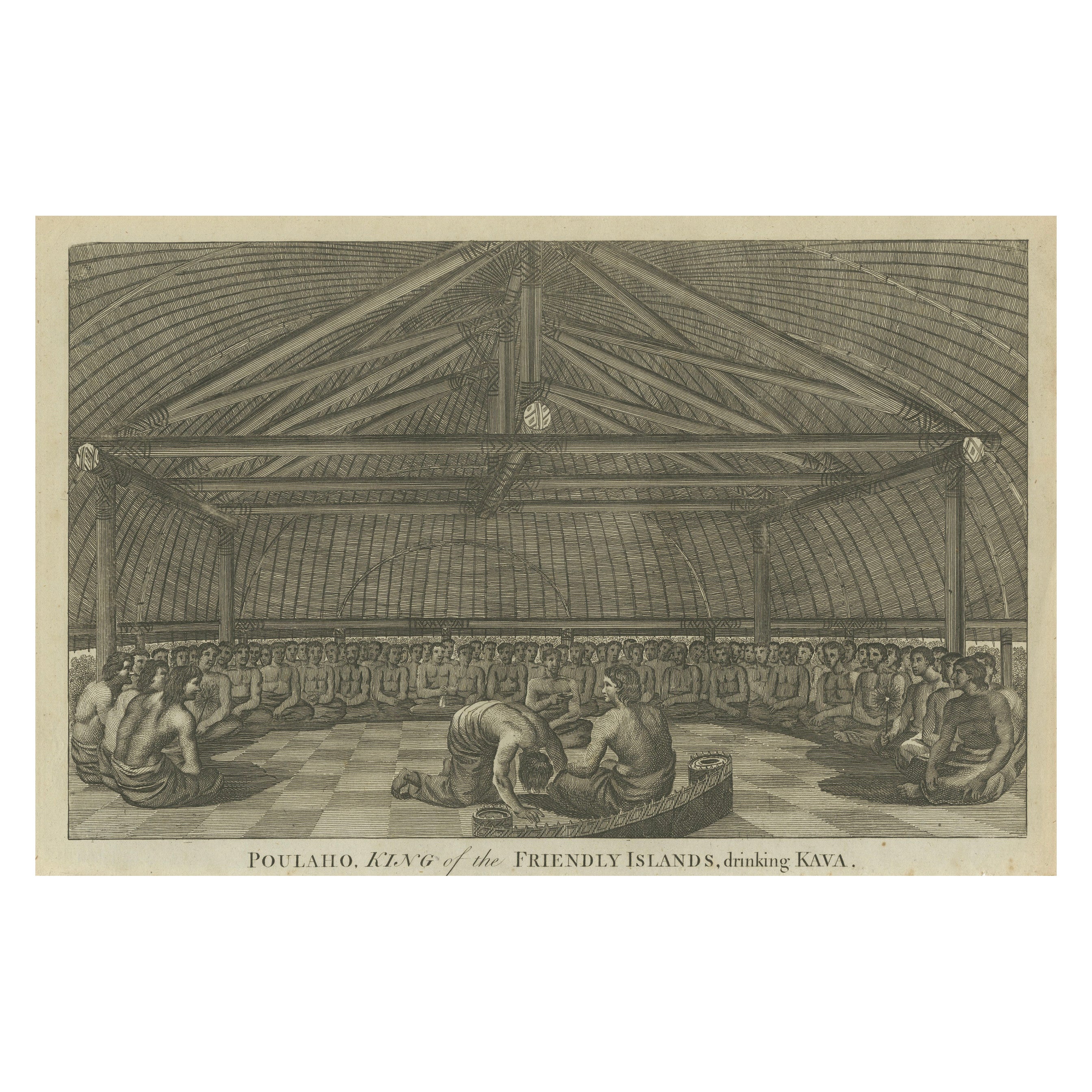Poulaho, King of Tonga, Participating in a Kava Ceremony in the Friendly Islands
