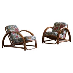 Ein Paar italienische Bambus-Loungesessel, Mid-Century Modern, 1960er Jahre
