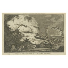 Monumenti dell'Isola di Pasqua: Una prima veduta europea delle statue Moai, 1785 ca.