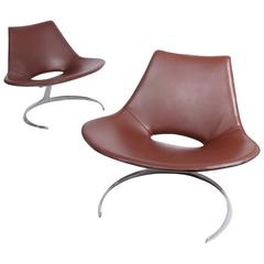 Pair of Scimitar Lounge Chairs by Jorgen Kastholm & Preben Fabricius, 1962