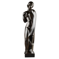 Michel Guyot: „Sheeted Venus“, patinierte Original-Bronzeskulptur 1/8, um 1980