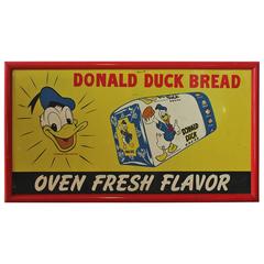 Rare 1950s Original Walt Disney's Donald Duck Bread Sign