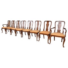 Kindel Furniture Queen Anne chaises de salle à manger en acajou massif, ensemble de huit