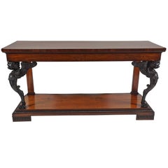 Antique Regency Mahogany Side Table or Sideboard, Style of Thomas Hope, circa 1810
