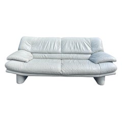 Postmodern Leather Sofa in the style of Nicoletti Salotti Italian Leather Sofa