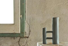Vasi Comunicanti 2 elements LIGHT BLUGREY in ceramic XXI Century by Chiara Berta