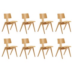 Set of 8 Daystak Side Chairs - Beech - by Robin Day for &Tradition