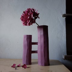 Vasi Comunicanti 2 elements VIOLET in ceramic XXI Century by Chiara Berta Artist