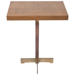 Modernist Pedestal Table with Brass Base