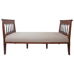 Walnut Bench with Linen Seat 2