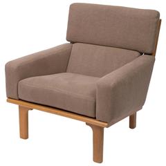 Upholstered Oak Lounge Chair 10