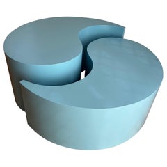1980 Blauer Ying Yang Couchtisch - 2er-Set