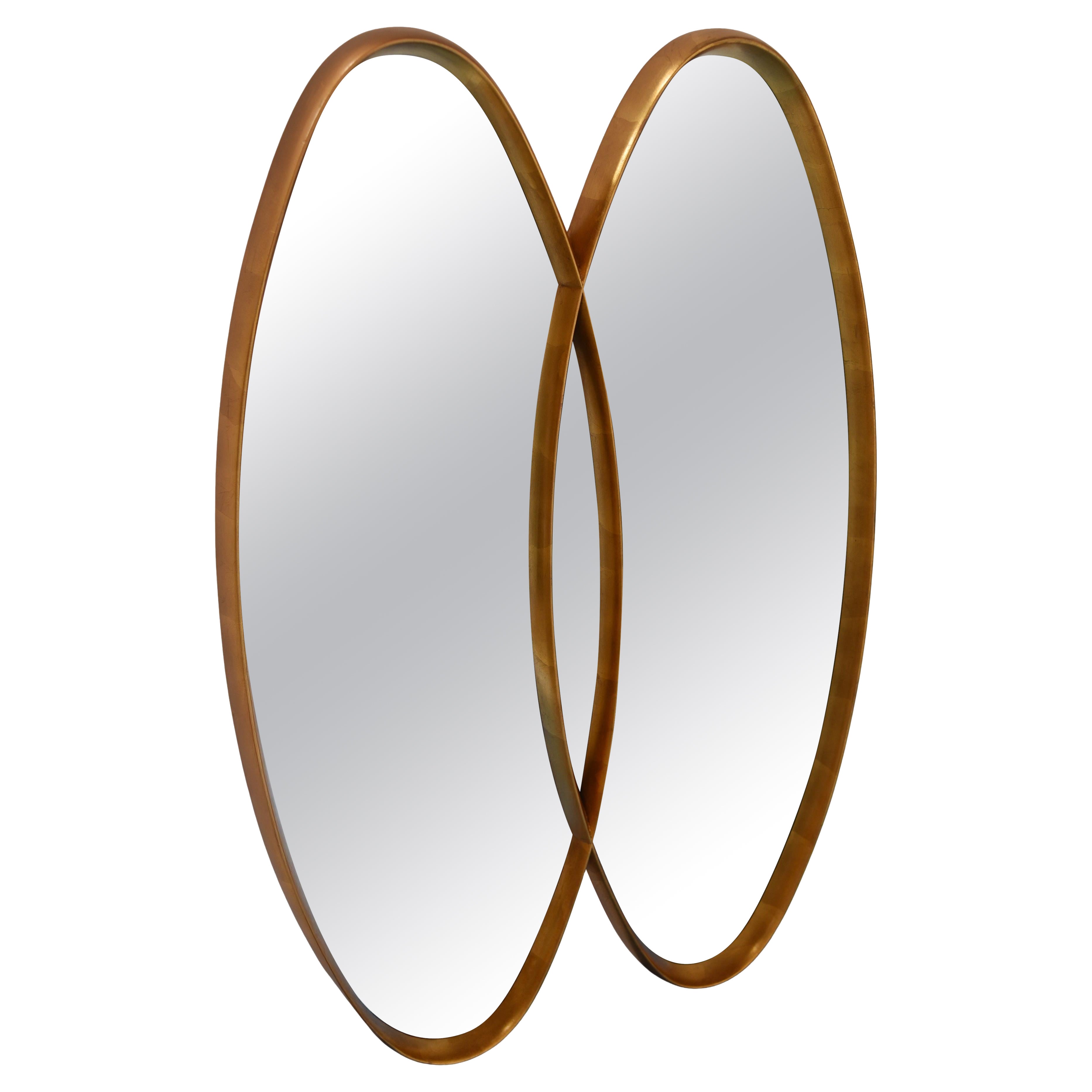 LABARGE OVAL Overlapping WALL MIRRORS - MID-CENTURY glamour
