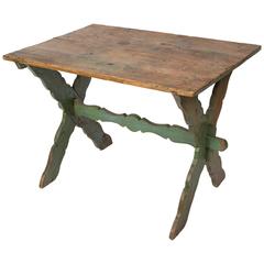 Rustic Farm Table with Painted Wood Base