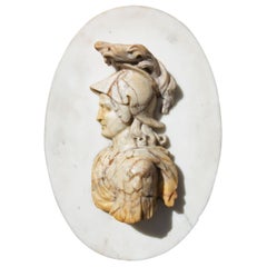 Antique Italian Carved Marble Bust of a Roman Soldier Grand Tour