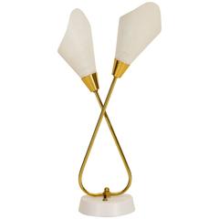 Brass and Perforated Steel Modernist Table Lamp 4