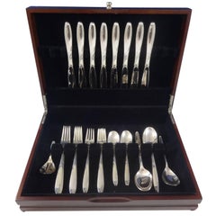 Used Willow by Gorham Sterling Silver Flatware Service for 8 Set 43 Pieces