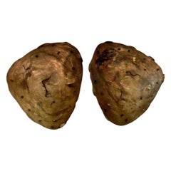 Pareja De Apliques De Bronce Brutalistas Italianos