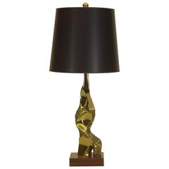 Outstanding Rosewood and Bronze Finished Table Lamp by Laurel
