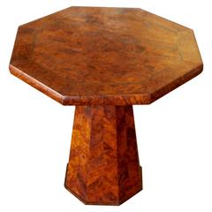 Handmade Table of Patch Carpathian Burl Veneer