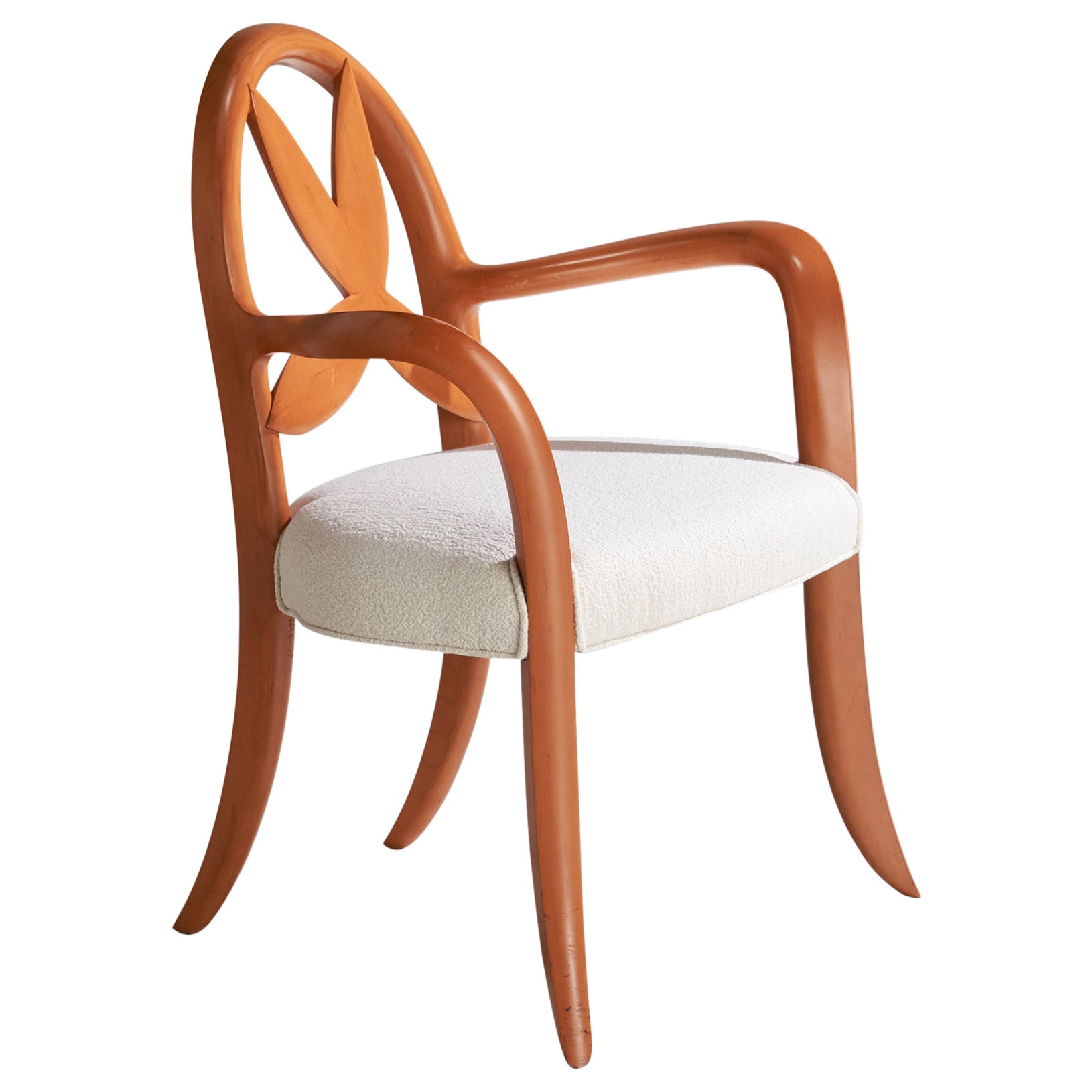 Wendell Castle, Springborn Armchair, Cherry, Poplar, Fabric, USA, 1993 For Sale