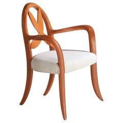 Wendell Castle, Springborn Armchair, Cherry, Poplar, Fabric, USA, 1993