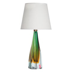 Arte Nuova Murano, Table Lamp, Glass, Brass, Italy, 1950s