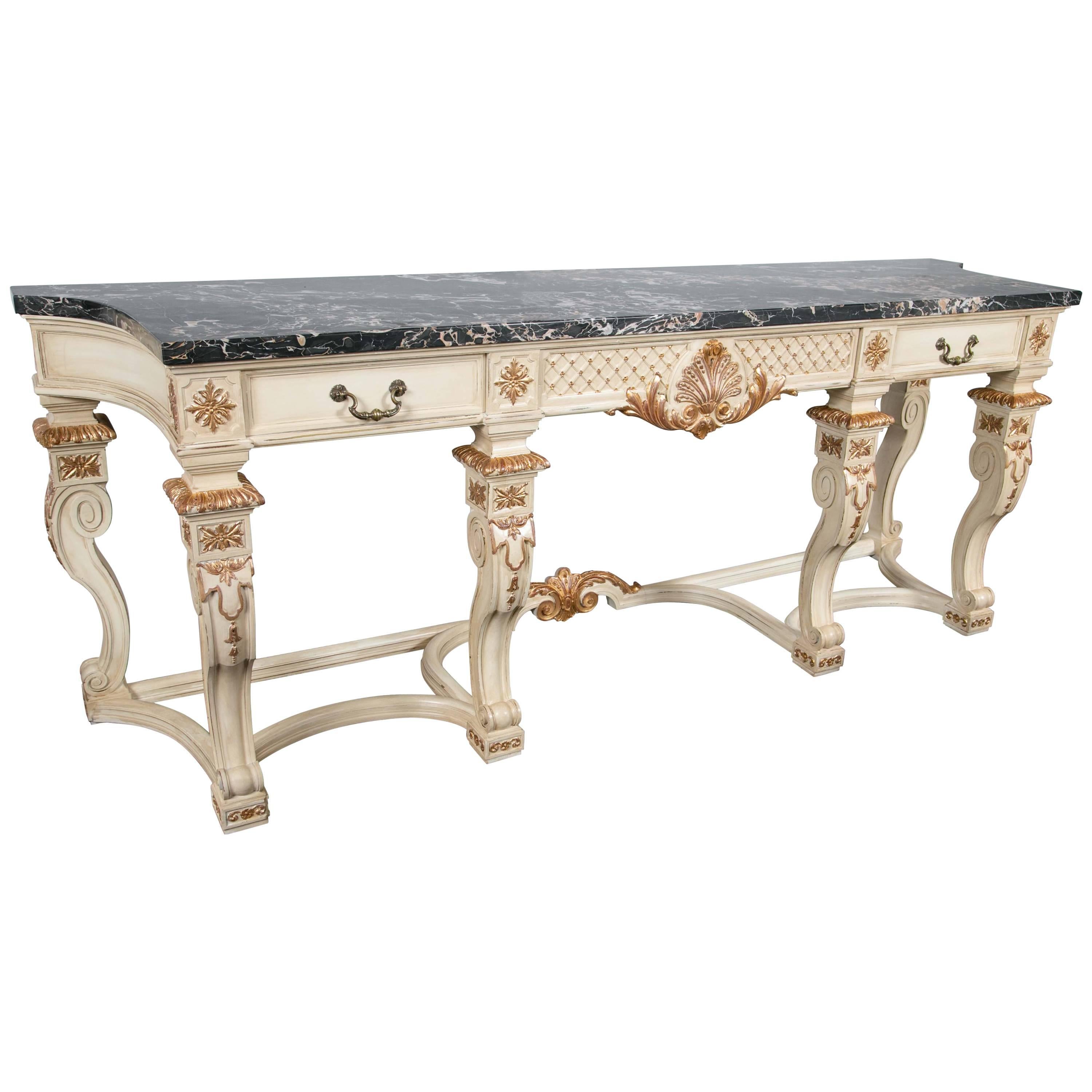 Fine Monumental Marble-Top Console/Sideboard by Jansen