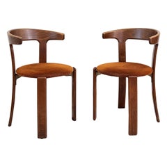 1970s Postmodern Pair of RARE "Bullhorn" Dining Chairs Bruno Rey Dietiker- 2 pcs