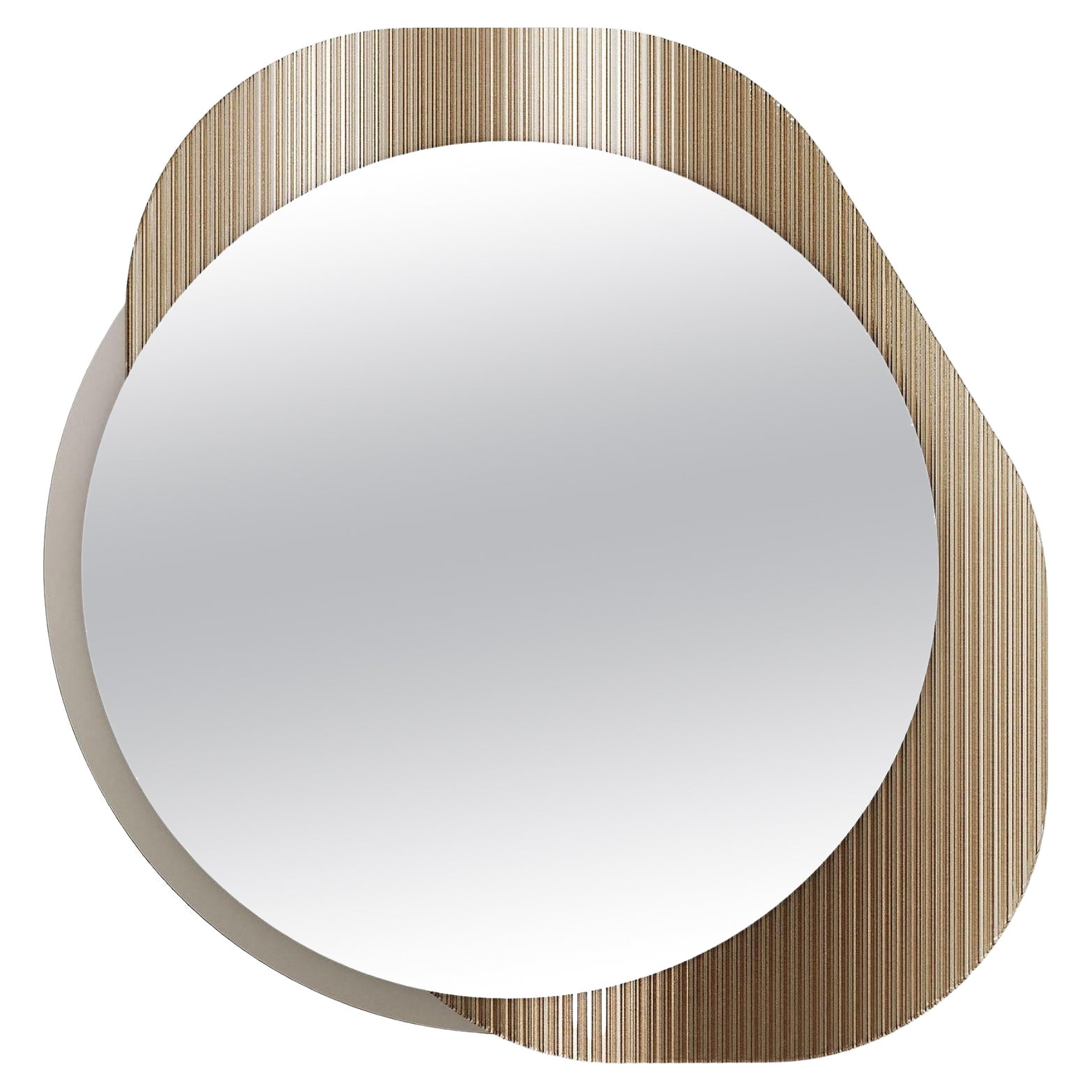 Specchio rotondo in vetro bronzato Cristo