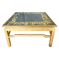 Baker Furniture Hollywood Regency Verre Églomisé Quadratischer Couchtisch, um 1950