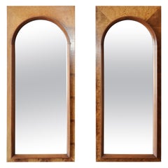 Mid-Century Modern Burl Wood Mirrors Thomasville Arched' series