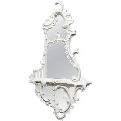 Well Made White Painted George III Style Chippendale Girandole Mirror