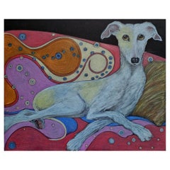 Pop Art Dog Art, Whippet, Greyhound, Original Artwork on Acid Free Art Board